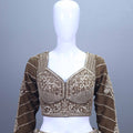 Olive Green Embroidered Velvet Lehenga Choli Dupatta