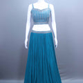 Traditional Blue Crop Top Silver Detailing Perfect Festive Occasions
