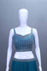 Traditional Blue Crop Top Silver Detailing Perfect Festive Occasions