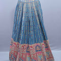 Blue Embroidered Lehenga Choli with Pink Dupatta