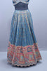 Blue Embroidered Lehenga Choli with Pink Dupatta