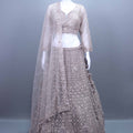 Ivory Bridal Lehenga Choli with Heavy Embroidery Net Dupatta