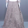 Ivory Bridal Lehenga Choli with Heavy Embroidery Net Dupatta