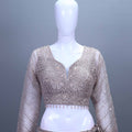 Ivory Bridal Lehenga Choli with Heavy Embroidery Net Dupatta