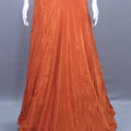 Orange Lehenga Choli Set with Crop Top Jacket Party Wear