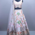 White Embroidered Lehenga Choli Set with Dupatta 