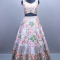 White Embroidered Lehenga Choli Set with Dupatta