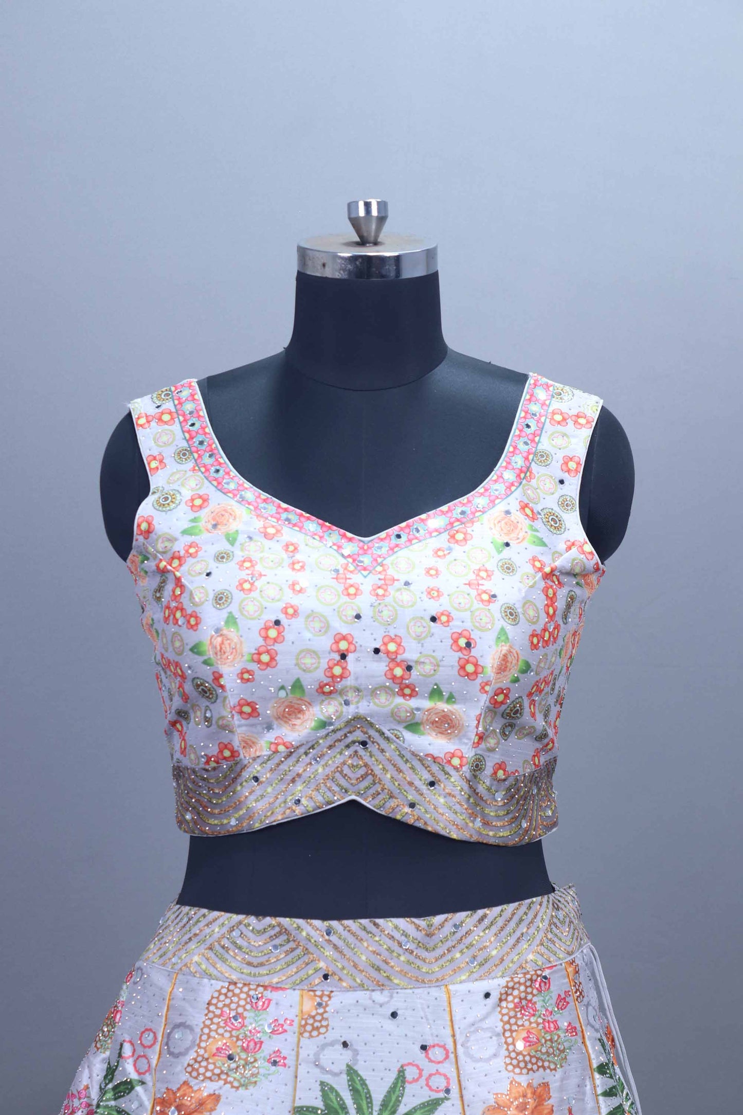 White Embroidered Lehenga Choli Set with Dupatta