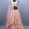Traditional Pink Embroidered Lehenga Choli Set with Dupatta
