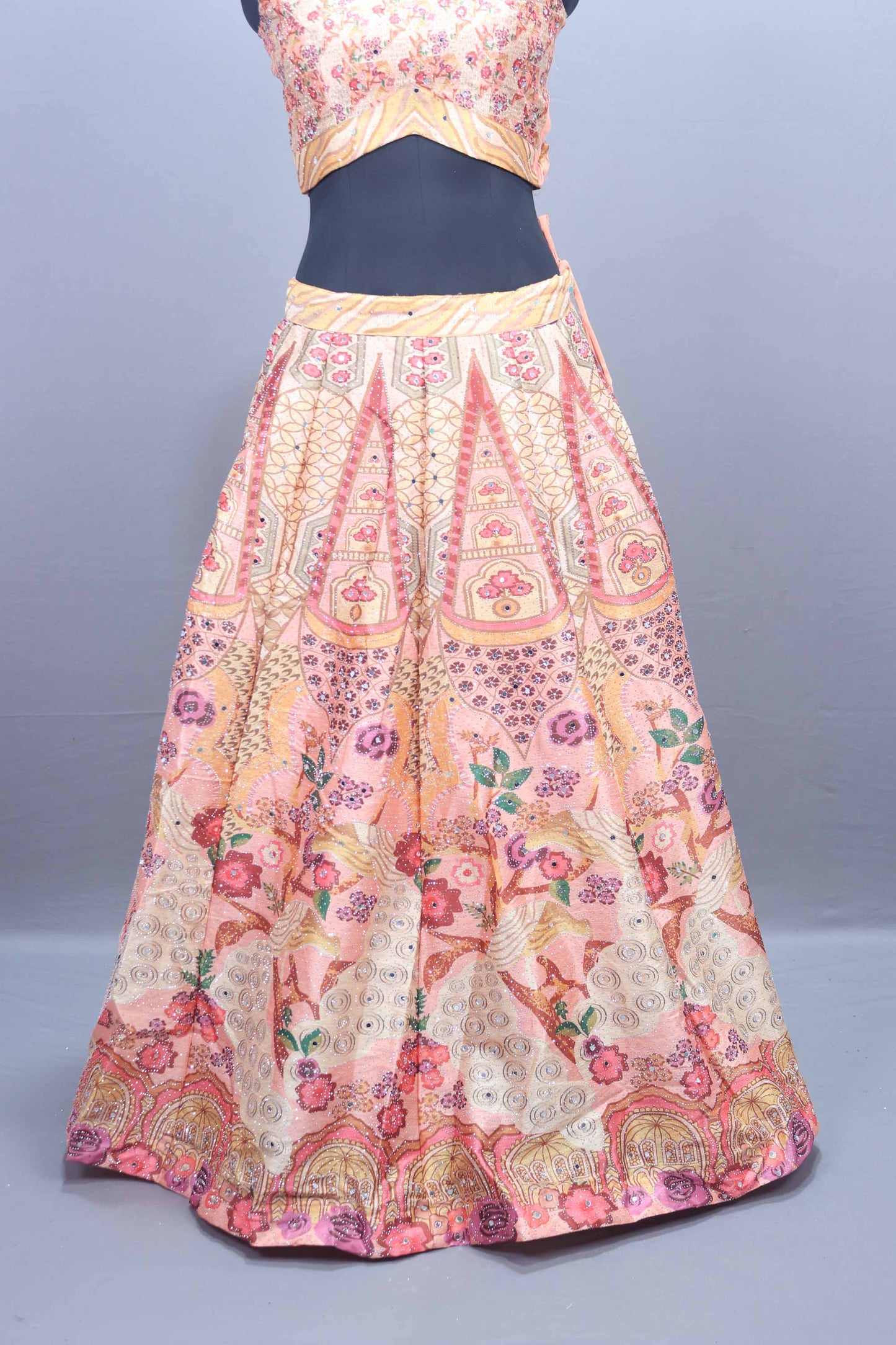 Traditional Pink Embroidered Lehenga Choli Set with Dupatta