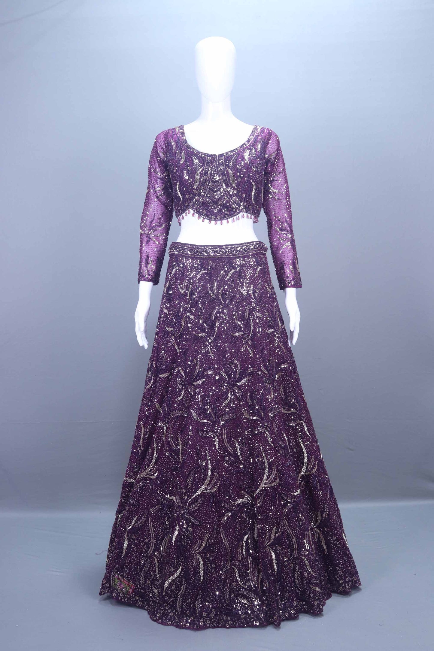 Designer Purple Lehenga Choli with Net Dupatta
