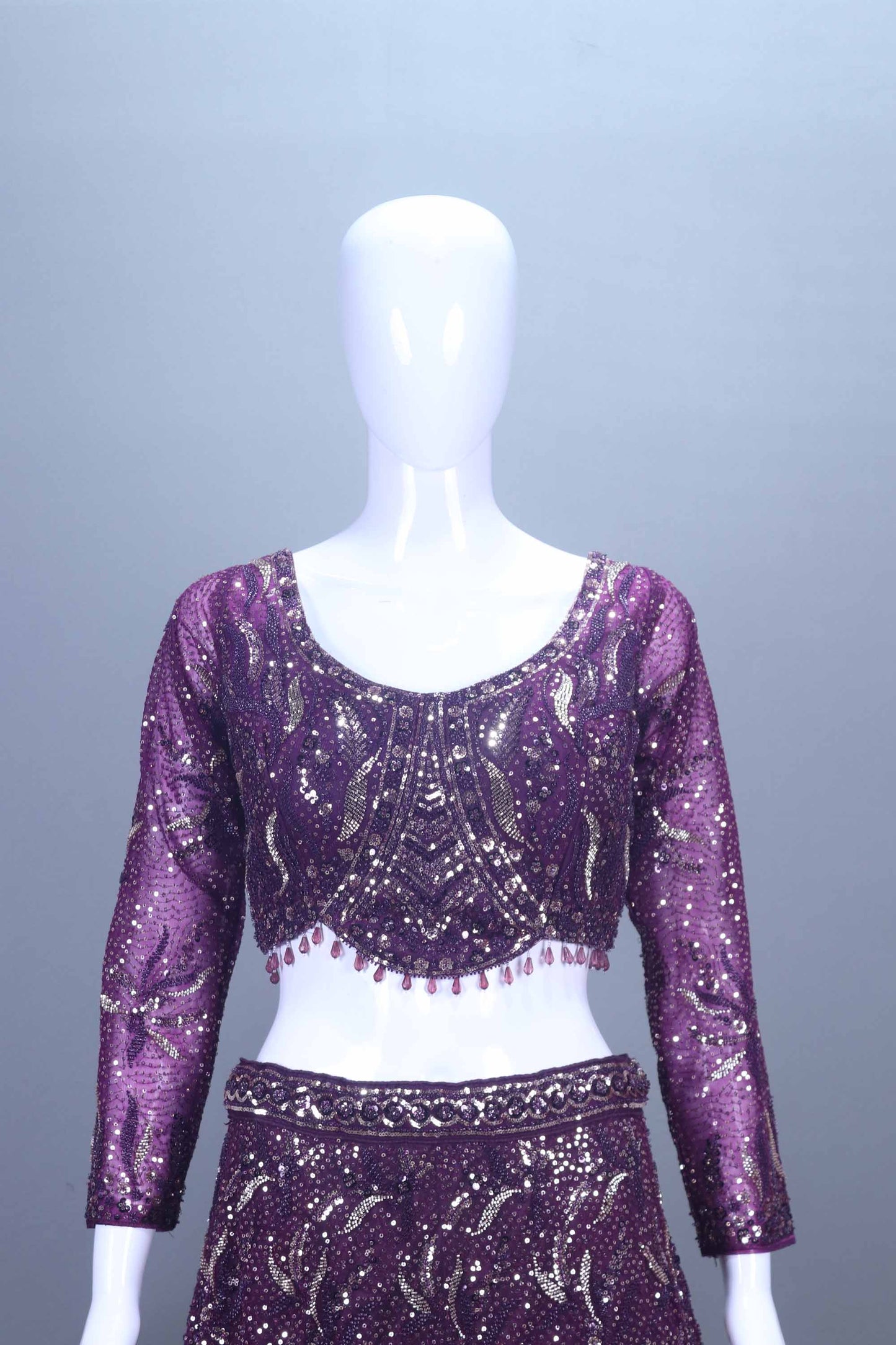 Designer Purple Lehenga Choli with Net Dupatta