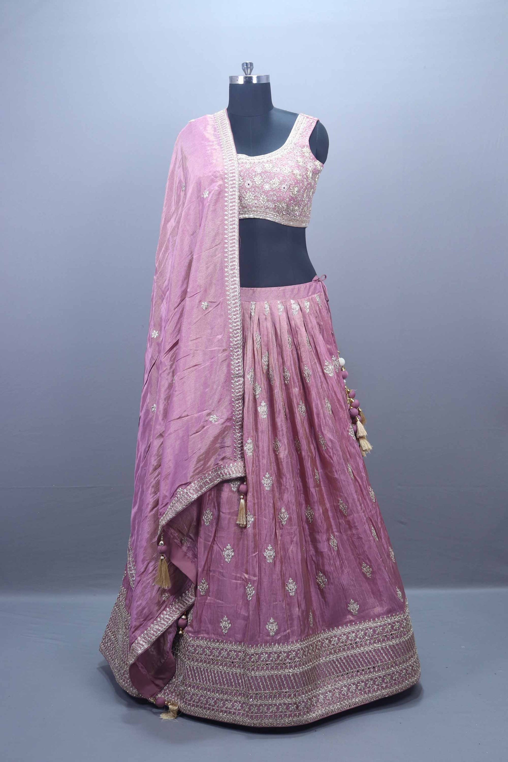 Pink Silk Designer Lehenga Choli with Dupatta