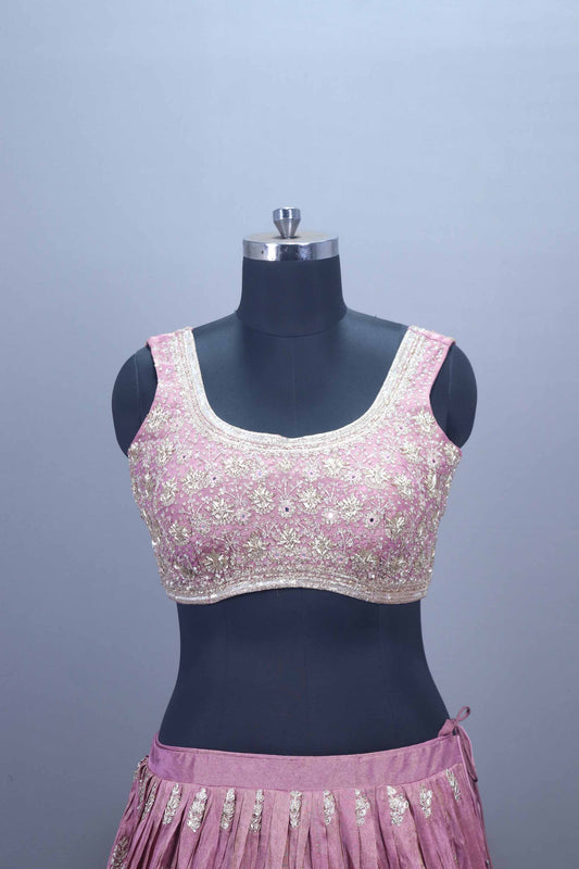 Pink Silk Designer Lehenga Choli with Dupatta