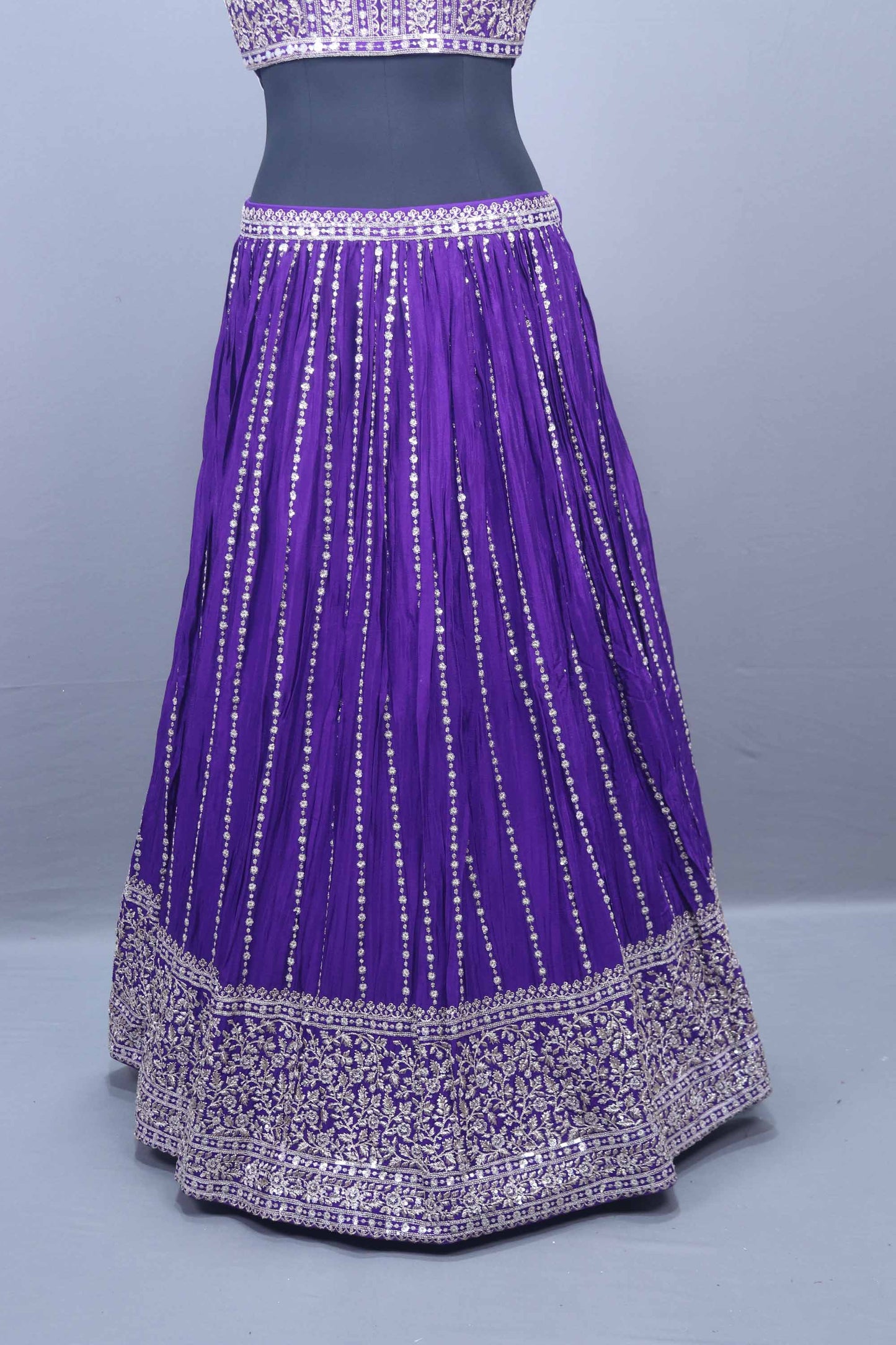 Royal Purple Lehenga Choli with Embroidered Dupatta
