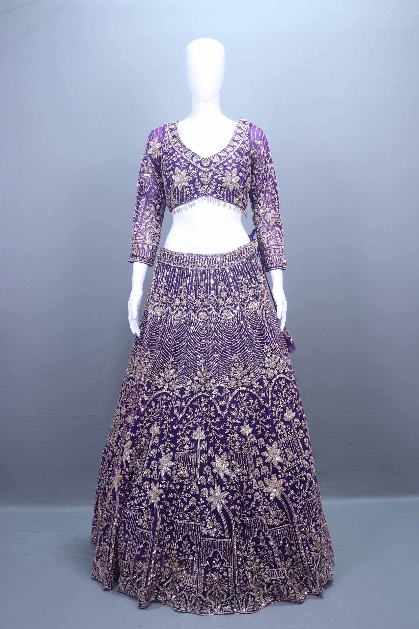 Royal Purple Heavy Lehenga Choli with Net Dupatta