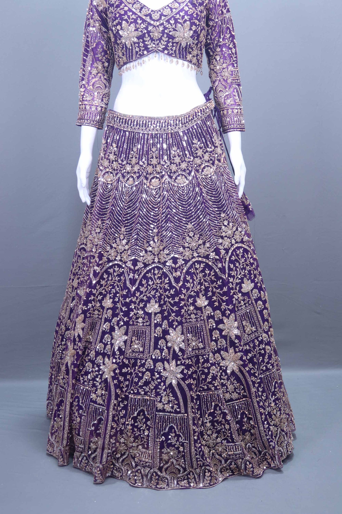 Royal Purple Heavy Lehenga Choli with Net Dupatta