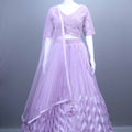 Lavender Embroidered Lehenga Choli with Net Dupatta