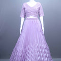 Lavender Embroidered Lehenga Choli with Net Dupatta