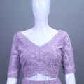 Lavender Embroidered Lehenga Choli with Net Dupatta
