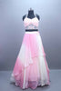 Stylish Pink Ombre Embroidered Lehenga Set  Halter Neck Blouse