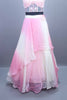 Stylish Pink Ombre Embroidered Lehenga Set  Halter Neck Blouse