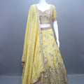 Yellow Embroidered Silk Lehenga Choli Designer Festive Wear