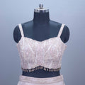 Beige Satin Embellished Lehenga Choli Designer Blouse