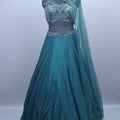 Green Embroidered Designer Lehenga Choli with Net Dupatta