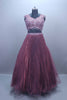 Wine Purple Embellished Net Designer Lehenga Choli with Dupatta