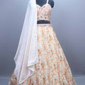 Peach Designer Lehenga Choli Embroidered Blouse and Dupatta