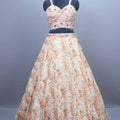 Peach Designer Lehenga Choli Embroidered Blouse and Dupatta