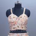 Peach Designer Lehenga Choli Embroidered Blouse and Dupatta