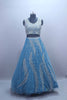 Sky Blue Mirror Work Designer Lehenga Choli with Net Dupatta