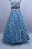 Sky Blue Mirror Work Designer Lehenga Choli with Net Dupatta