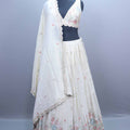 Elegant Off White Embroidered Lehenga Choli Festive Wear Lehenga