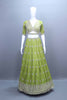 Olive Green Embroidered Silk Lehenga Choli with Dupatta