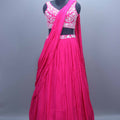 Hot Pink Designer Georgette Lehenga Choli with Dupatta 