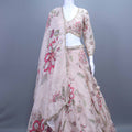 Pastel Pink Organza Lehenga Choli with Dupatta