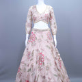 Pastel Pink Organza Lehenga Choli with Dupatta