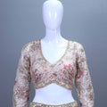 Pastel Pink Organza Lehenga Choli with Dupatta