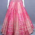 Hot Pink Banarasi Silk Embroidered Lehenga Choli with Dupatta