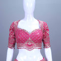 Hot Pink Banarasi Silk Embroidered Lehenga Choli with Dupatta