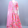 Pink Silk Lehenga Choli with Net Dupatta Festive Wear