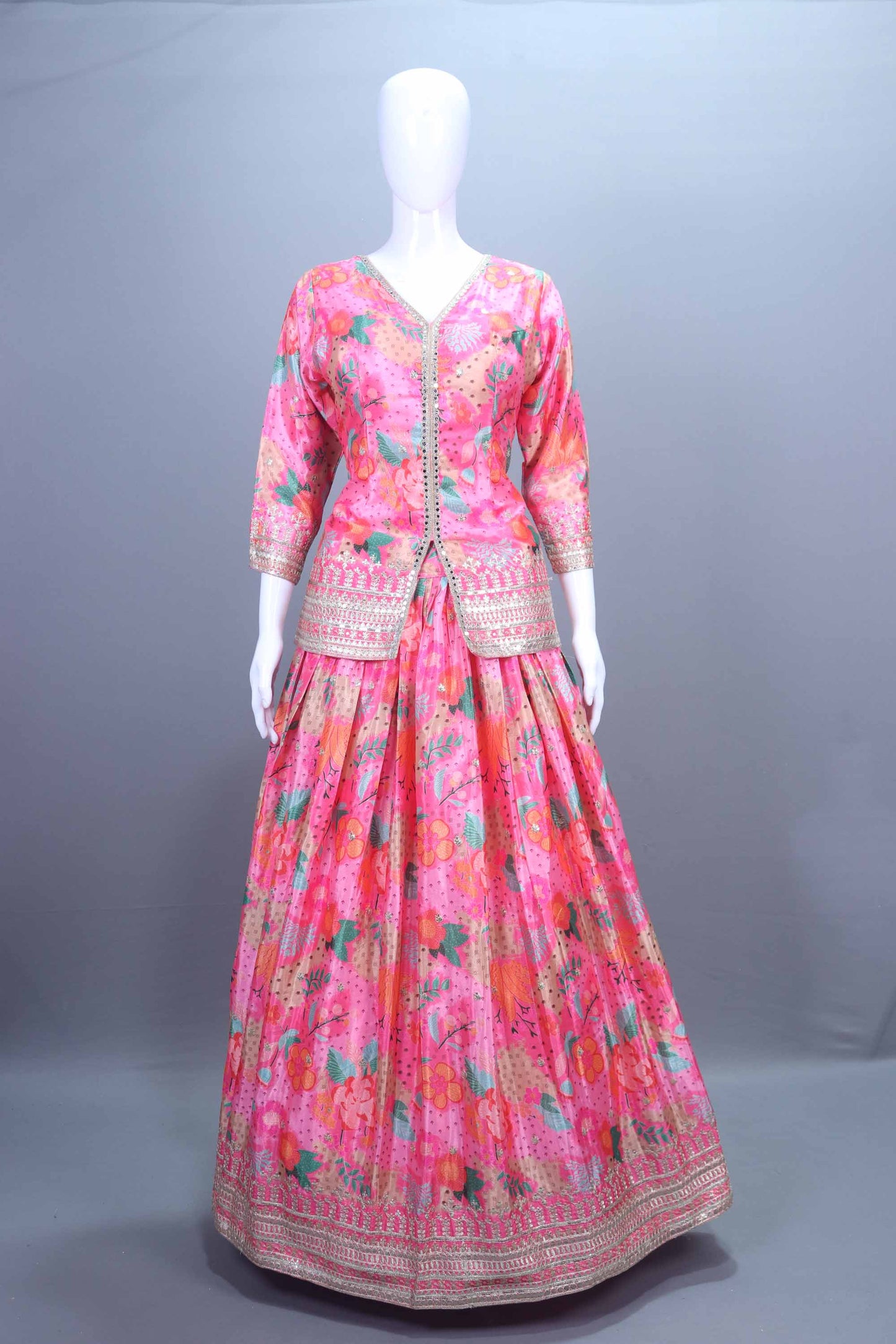 Pink Silk Lehenga Choli with Net Dupatta Festive Wear