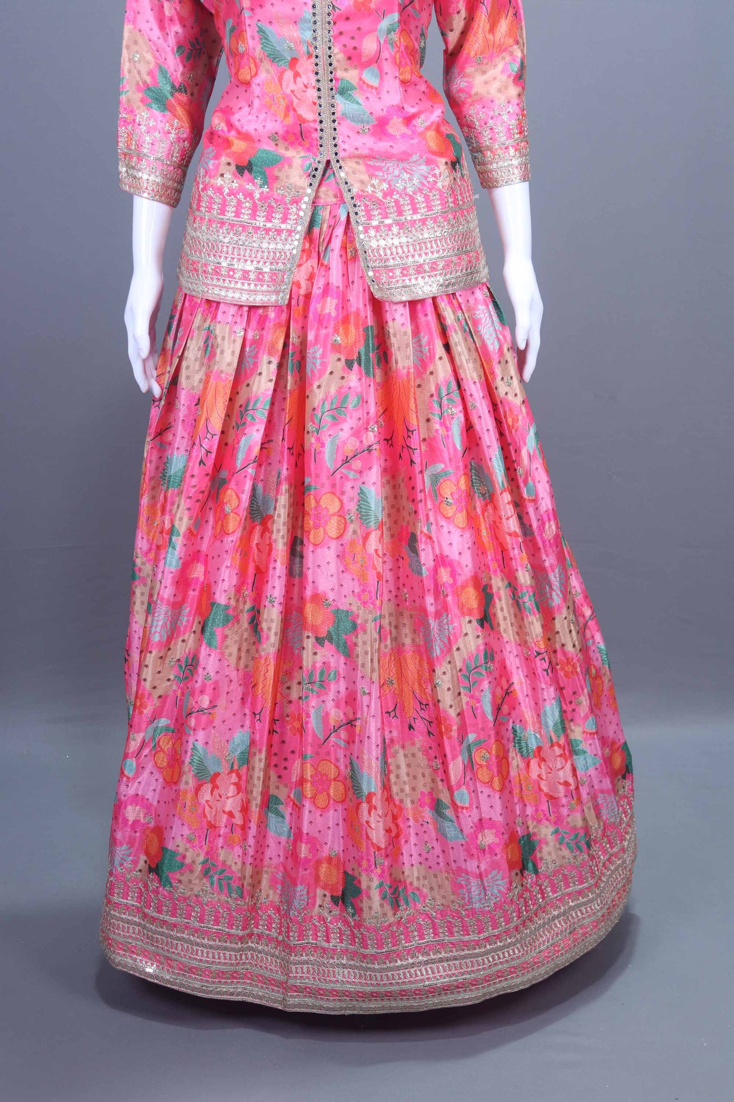 Pink Silk Lehenga Choli with Net Dupatta Festive Wear