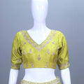 Lime Green Embroidered Silk Lehenga Choli with Dupatta