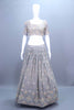 Elegant Grey Mirror Work Embroidered Lehenga Choli with Red Bandhani Dupatta