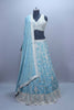 Sky Blue Heavy Embroidered Mirror Work Lehenga Choli with Dupatta