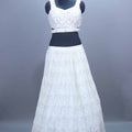 Elegant White Embroidered Lehenga Choli with Pastel Dupatta